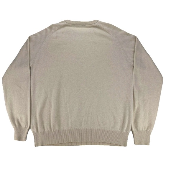 Raffi 100% Pure Cashmere Crewneck Sweater Mens Size L Beige Long Sleeve Luxury - Picture 2 of 11